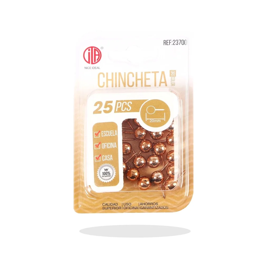 Chinchetas rose gold 25 piezas 20 mm