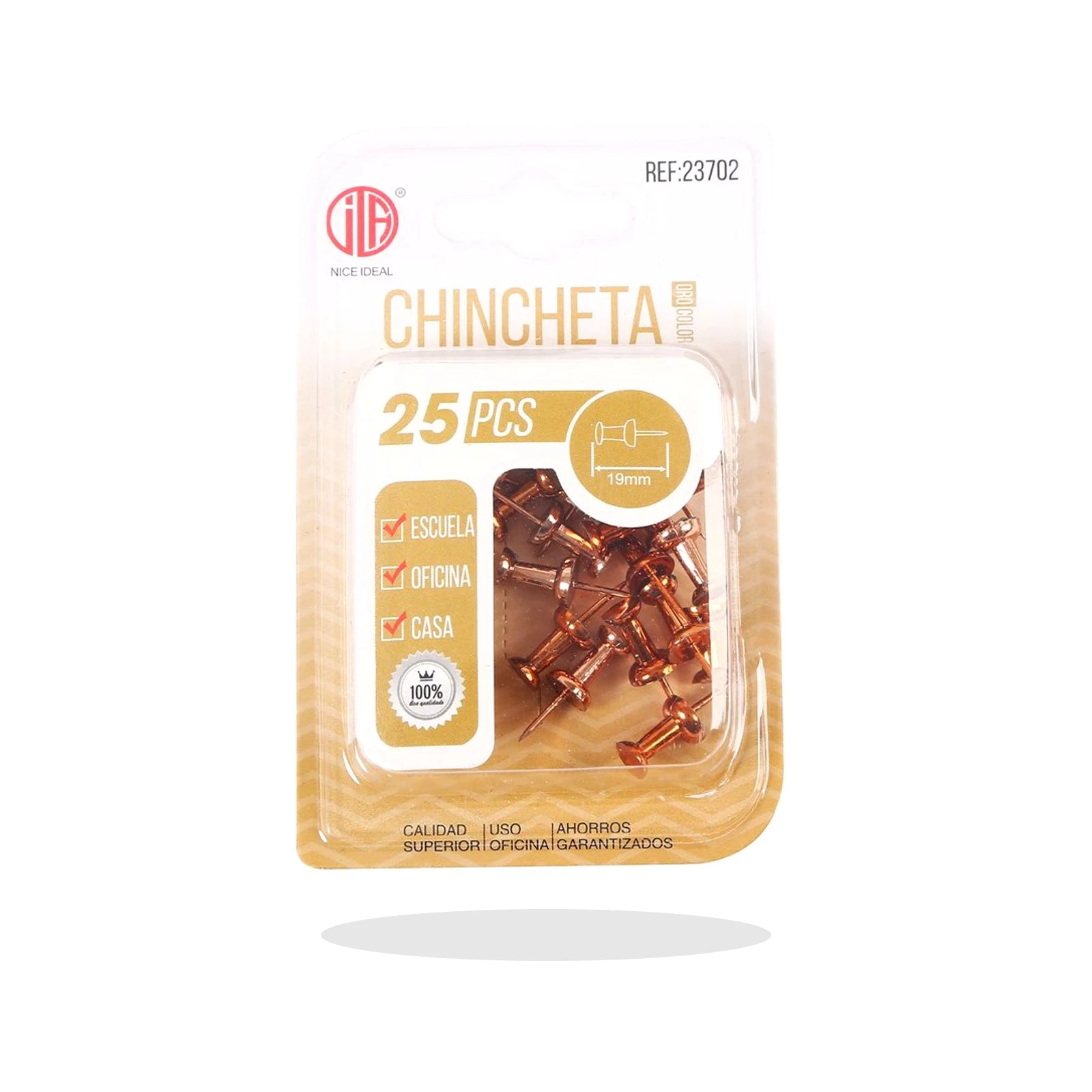 Chinchetas tipo tachuela rose gold 25 piezas 19 mm