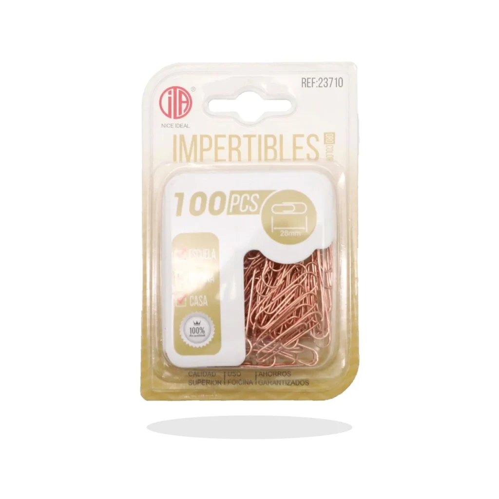 Clips de papel rose gold 28 mm 100 piezas