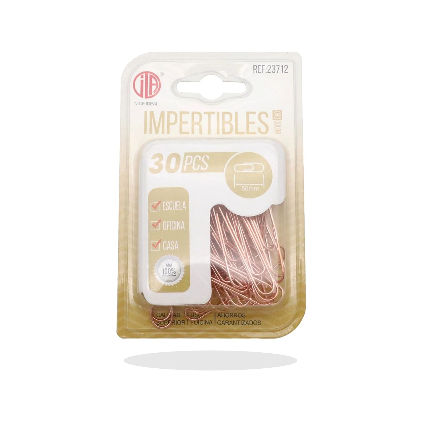 Clips de papel rose gold 50 mm 30 piezas