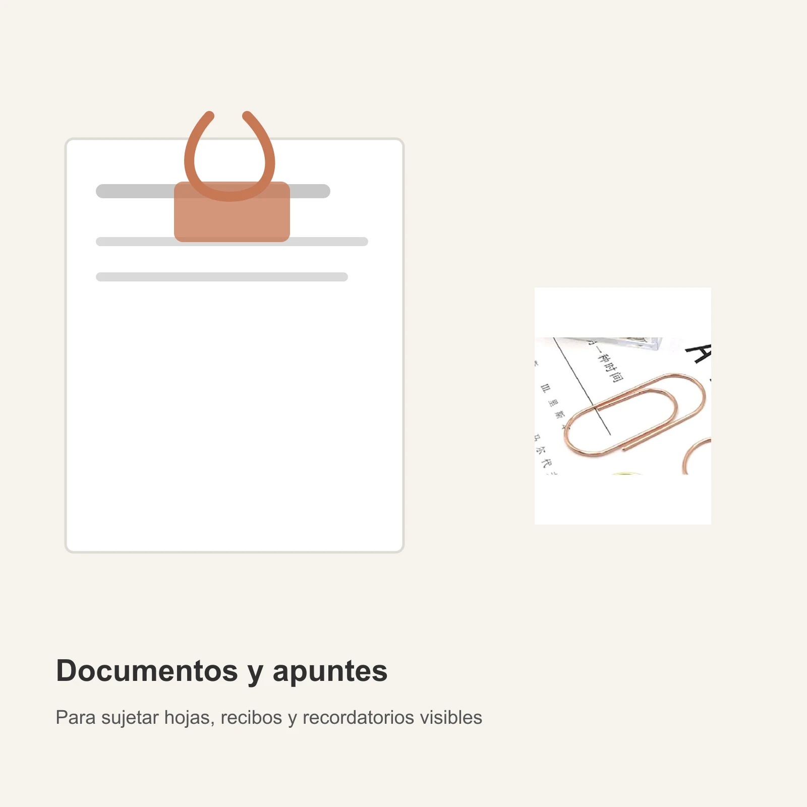 Clips de papel rose gold 50 mm 30 piezas - Imagen 5