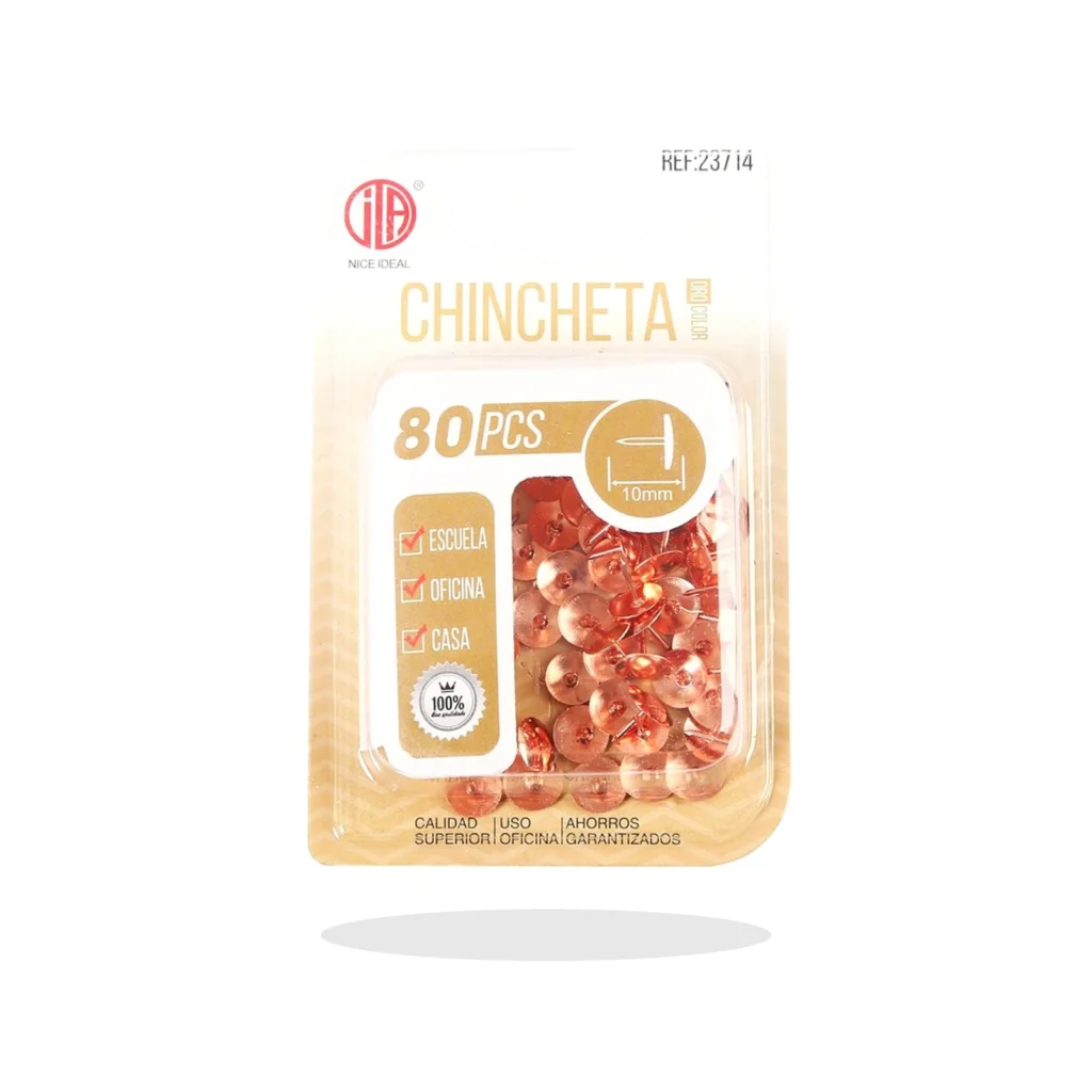 Chinchetas rose gold 10 mm 80 piezas