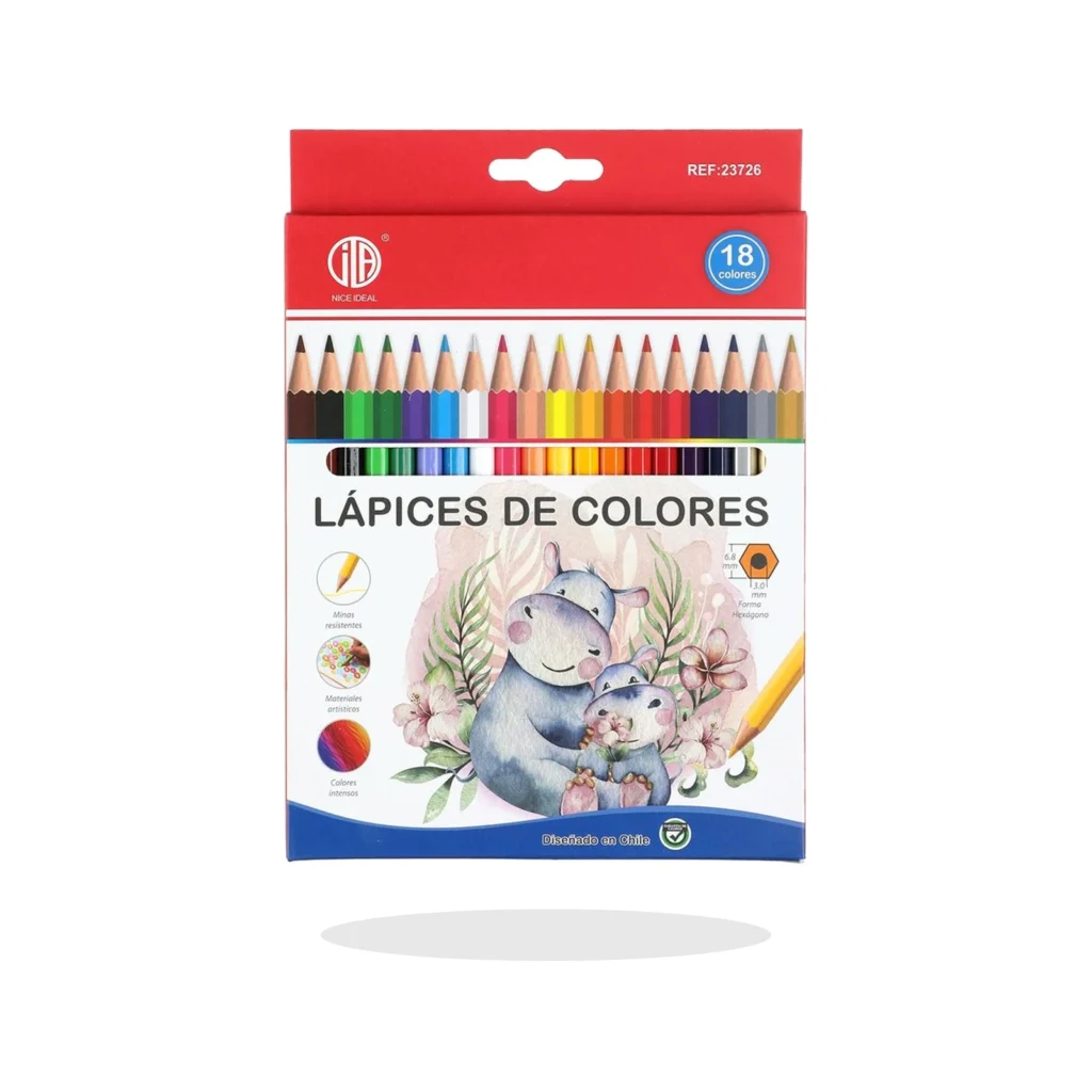 Set de 18 lápices de colores hexagonales de 17,4 cm