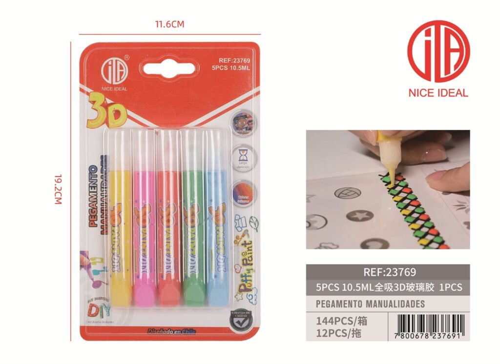 PEGAMENTO PARA VIDRIO 10.5ML 3D 5PCS