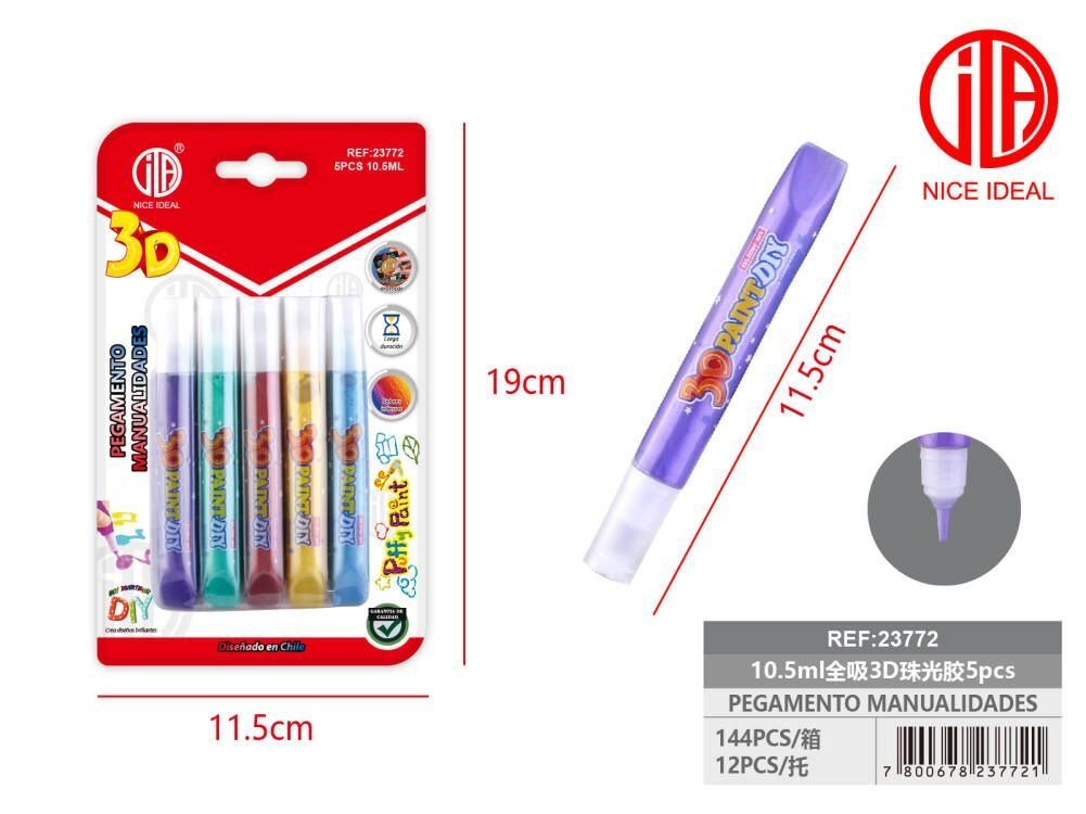 PEGAMENTO NACARADO 10.5ML 3D 5PCS