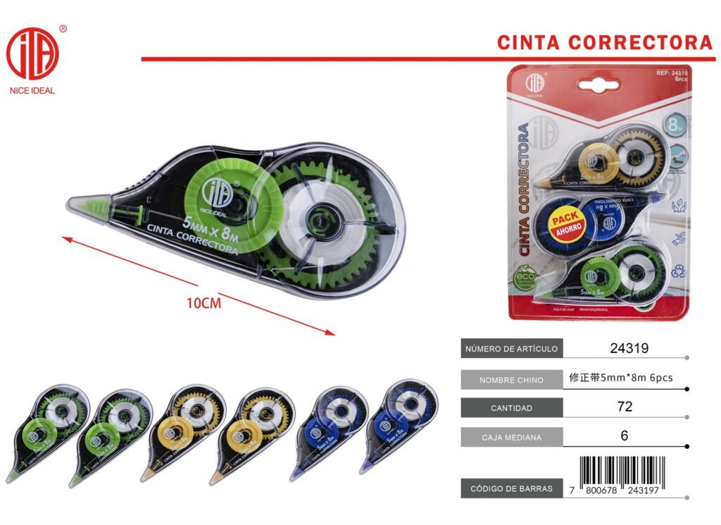 CINTA CORRECTORA 5MM*8M 6PCS