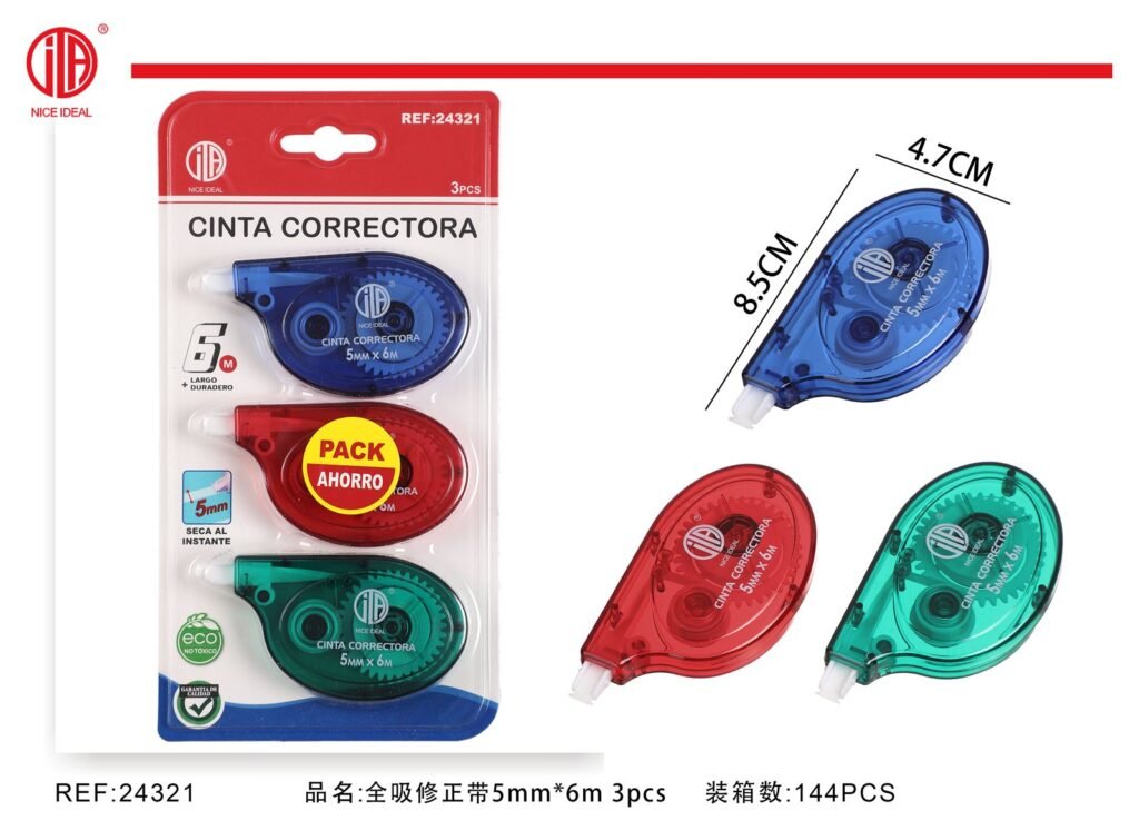 CINTA CORRECTORA 5MM*6M 3PCS