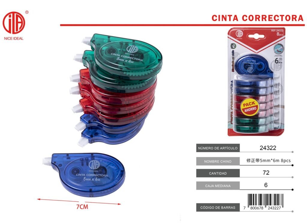 CINTA CORRECTORA 5MM*6M 8PCS 3 3 2