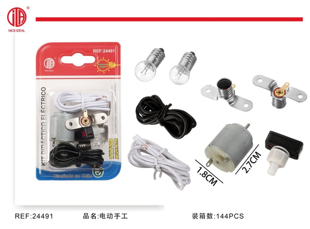 Kit didáctico de circuito eléctrico con motor