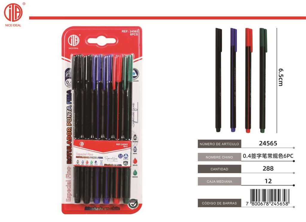BOLíGRAFO NORMAL DE FIRMA 0.4 6PC