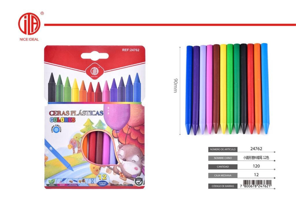 LáPIZ DE COLOR DE CERA 12