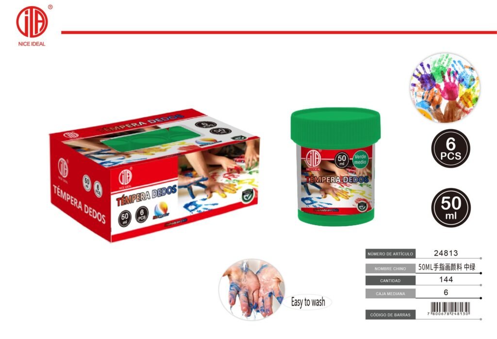 PITURA DE DEDOS VERDE MEDIO 50ML