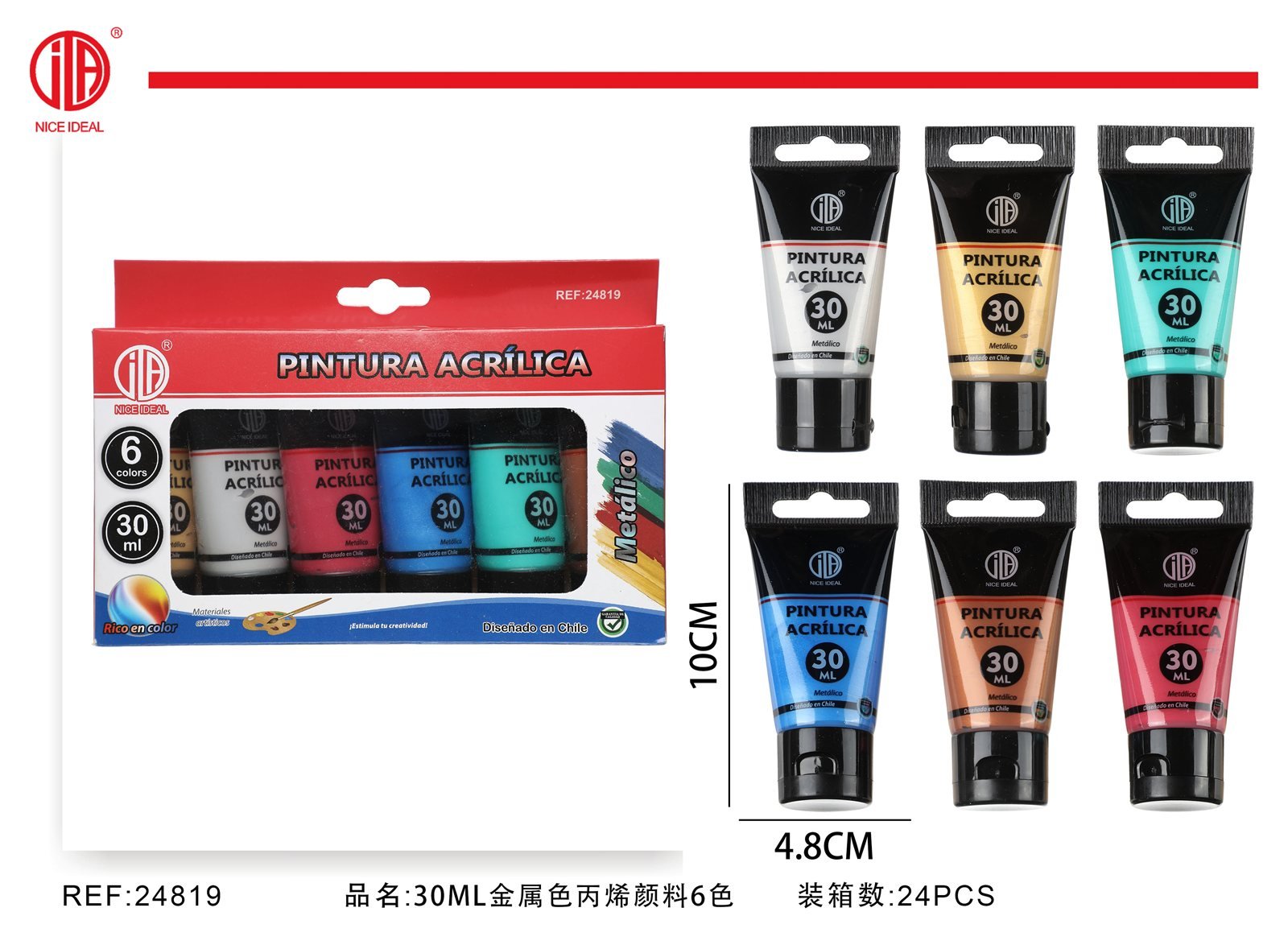 PITURA ACRILICO COLOR METALICO MEZCLADOS30ML 6