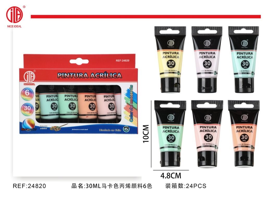PITURA ACRILICO COLOR MACARRON MEZCLADOS 30ML 6