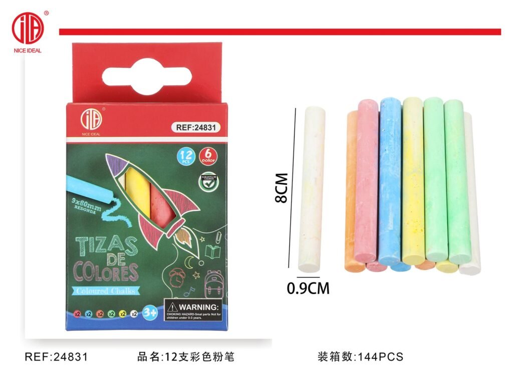 Tizas de colores, 12 unidades