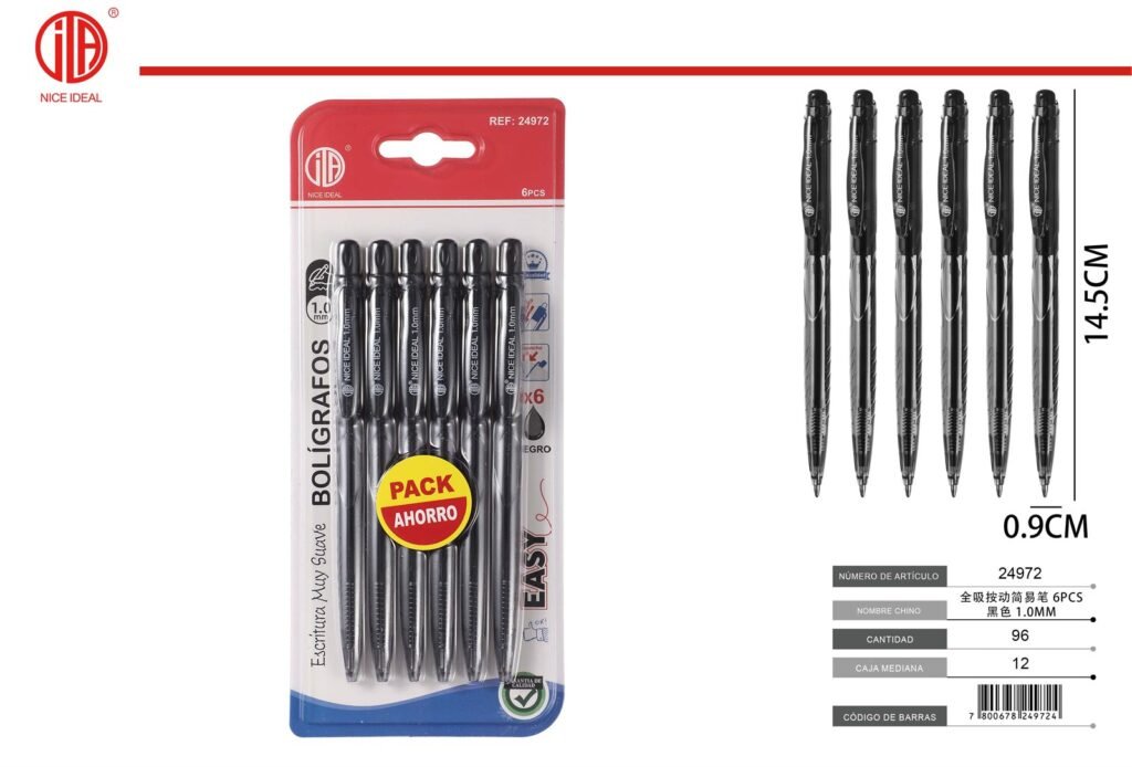 BOLíGRAFO 6PCS 6PCS 1.0MM