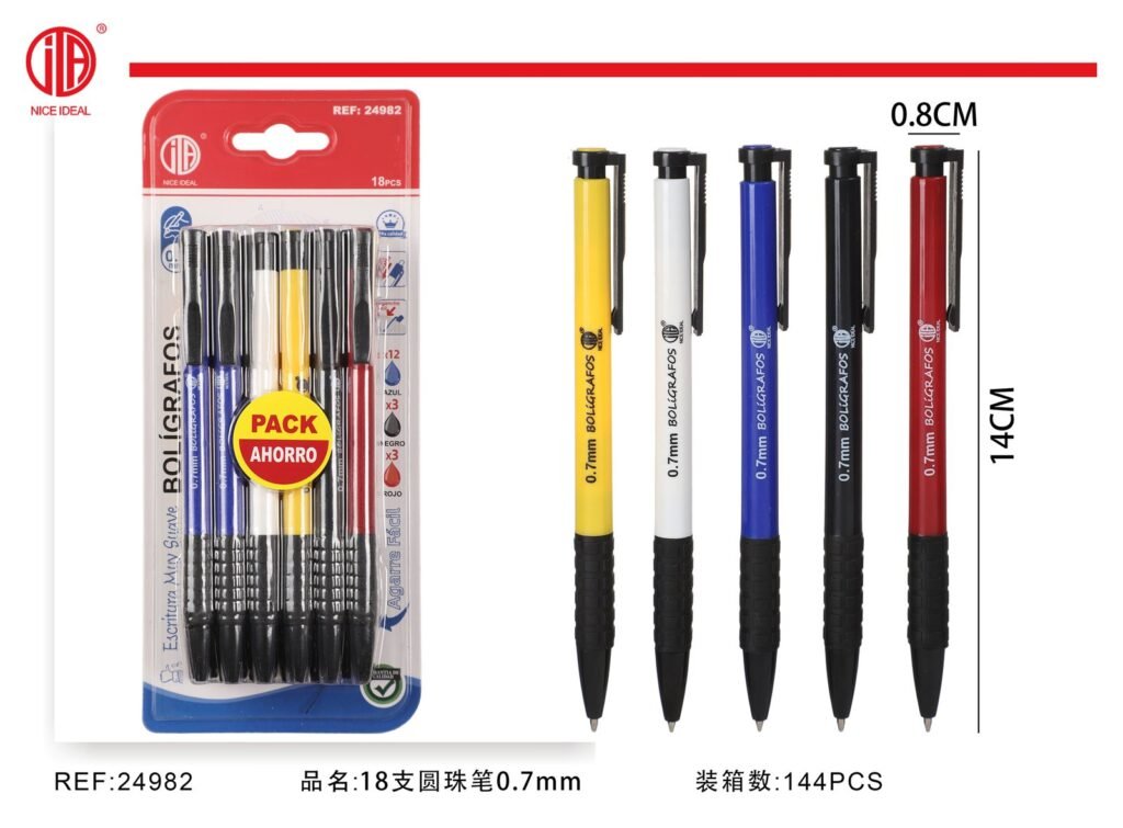 BOLIGRAFO 0.7MM 18PCS