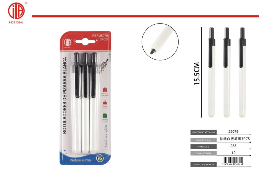 MARCADOR DE PIZARRA NEGRA WB-60 3PCS