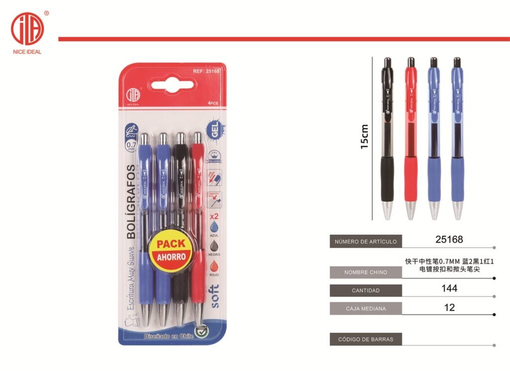 BOLíGRAFO DE GEL 0.7MM 4PC 2 11