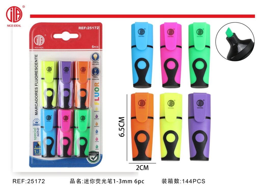 Mini destacador 1-3mm 6pc