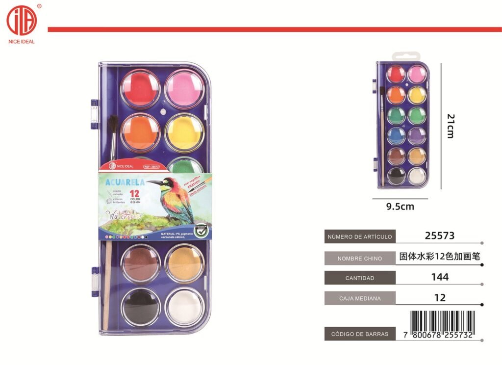 ACUARELA 12 COLORES 12