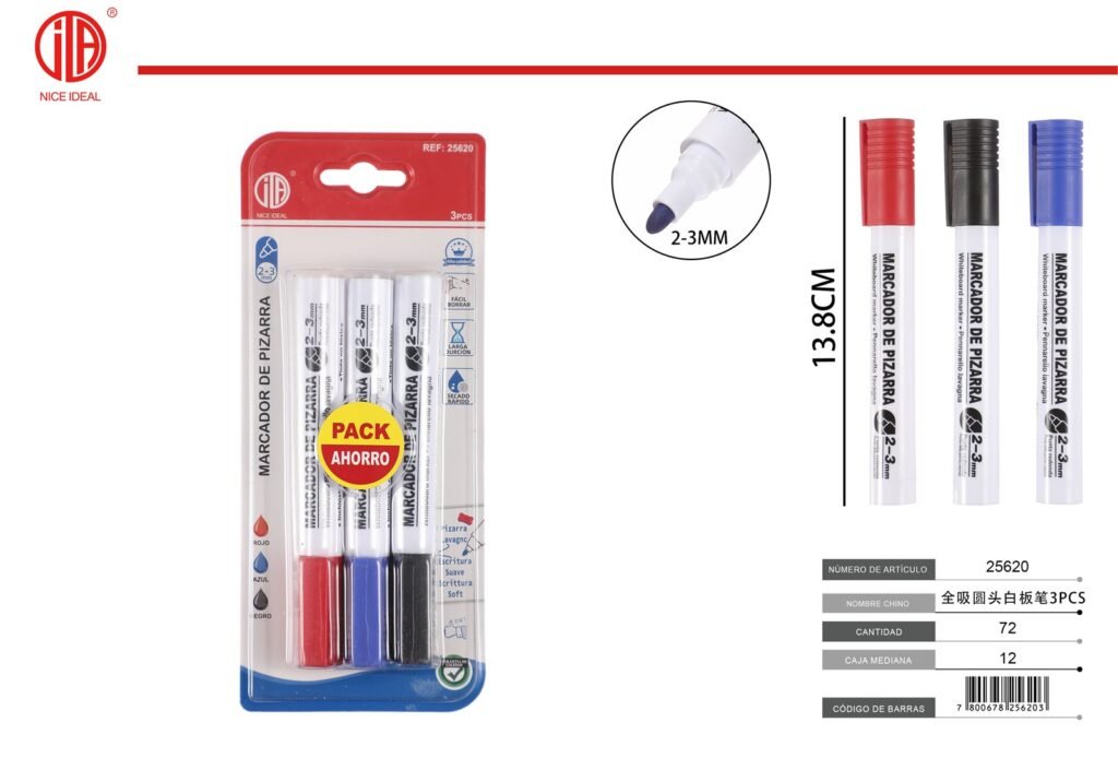 ROTULADOR PARA PIZARRA BLANCA 3 UNIDADES 2524 3PCS