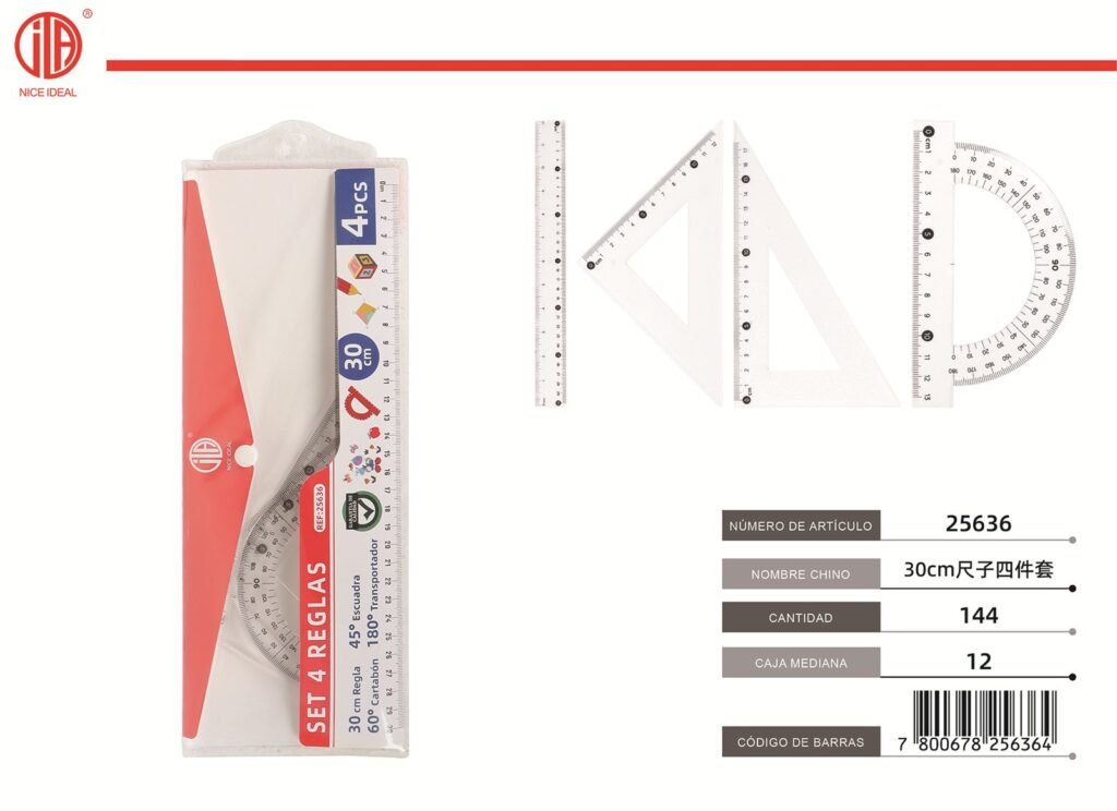 SET 4 REGLAS 30CM (30CM 13CM 12CM 17CM )SET 4 REGLAS