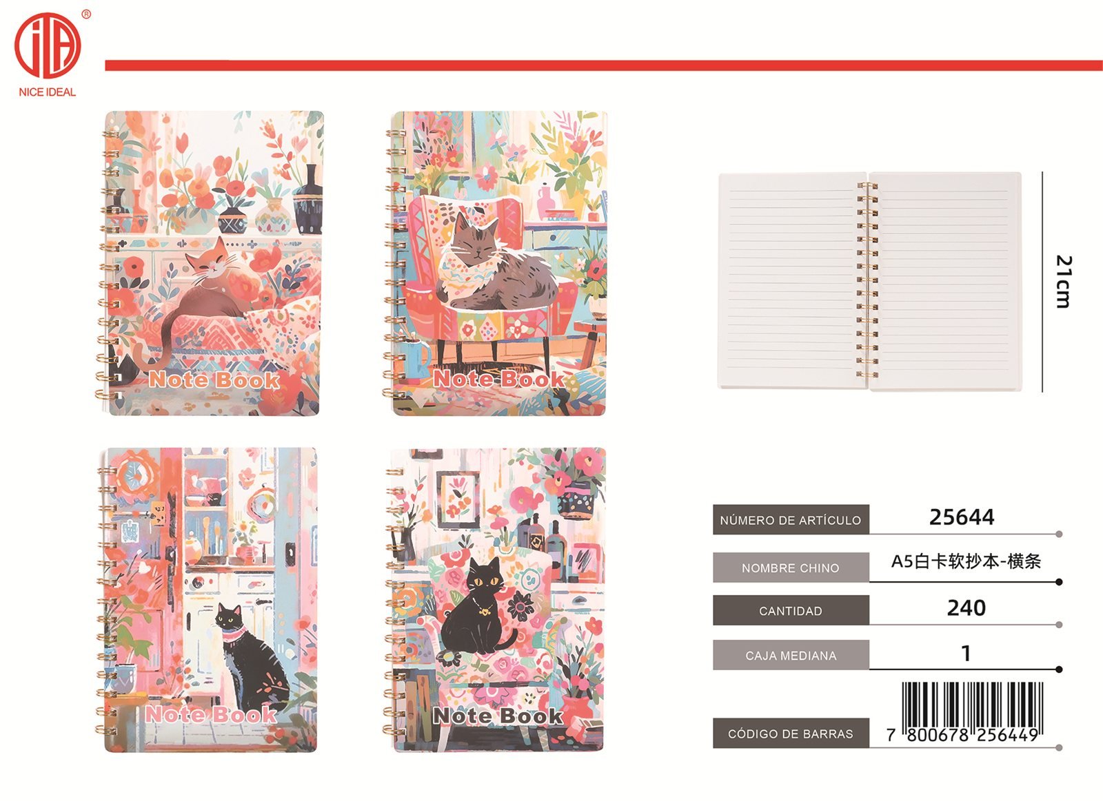 COPIA SUAVE EN CARTULINA BLANCA TAMA O A5 RAYAS HORIZONTALES A5