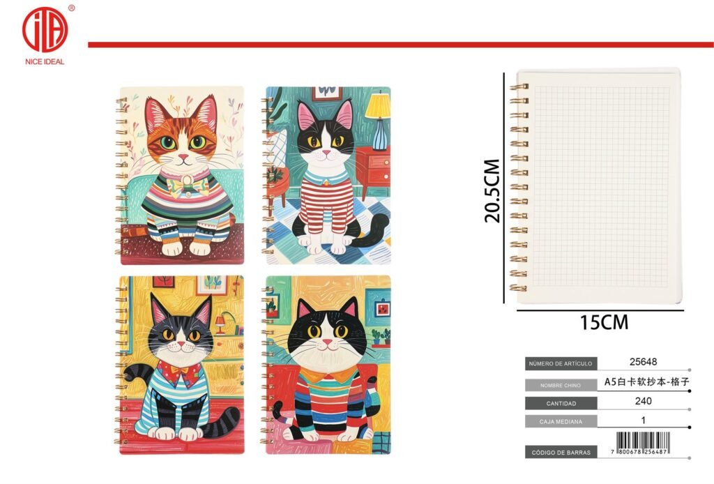 CUADERNO BLANDO DE CARTULINA BLANCA TAMA O A5 - CUADRíCULA A5