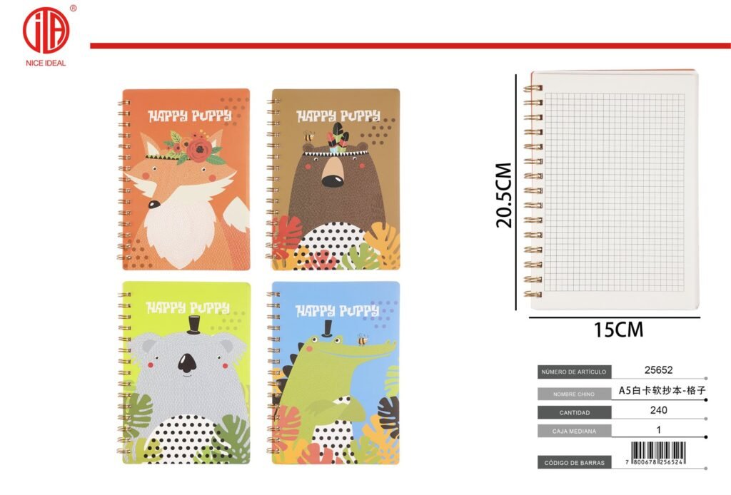 CUADERNO BLANDO DE CARTULINA BLANCA TAMA O A5 - CUADRíCULA A5
