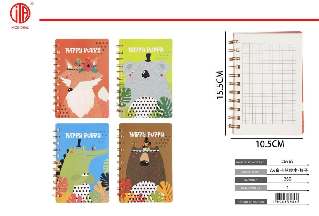 CUADERNO BLANDO DE CARTULINA BLANCA TAMA O A6 - CUADRíCULA A6