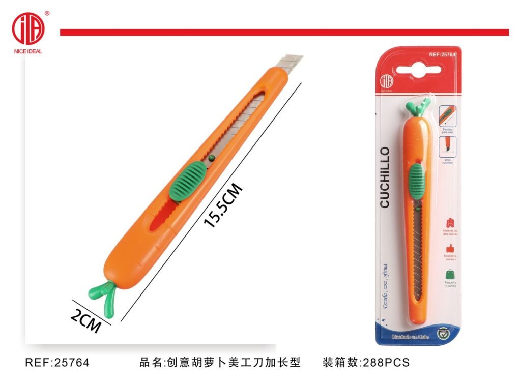 Cuchillo cartonero diseño zanahoria de 15,5 cm