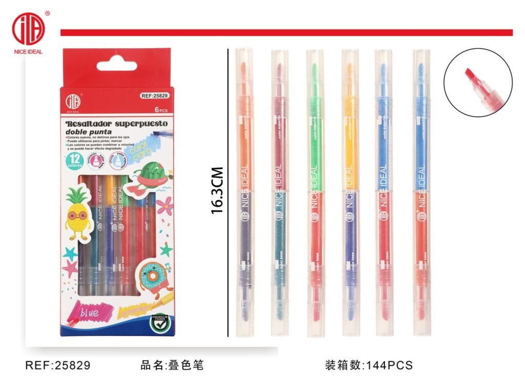 Bolígrafo de colores superpuestos
