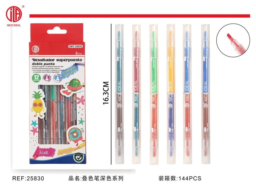 Bolígrafo de colores superpuestos