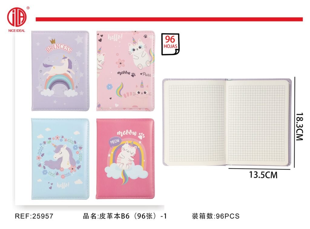 Cuaderno de cubierta de cuero B6 96Hoja -1
