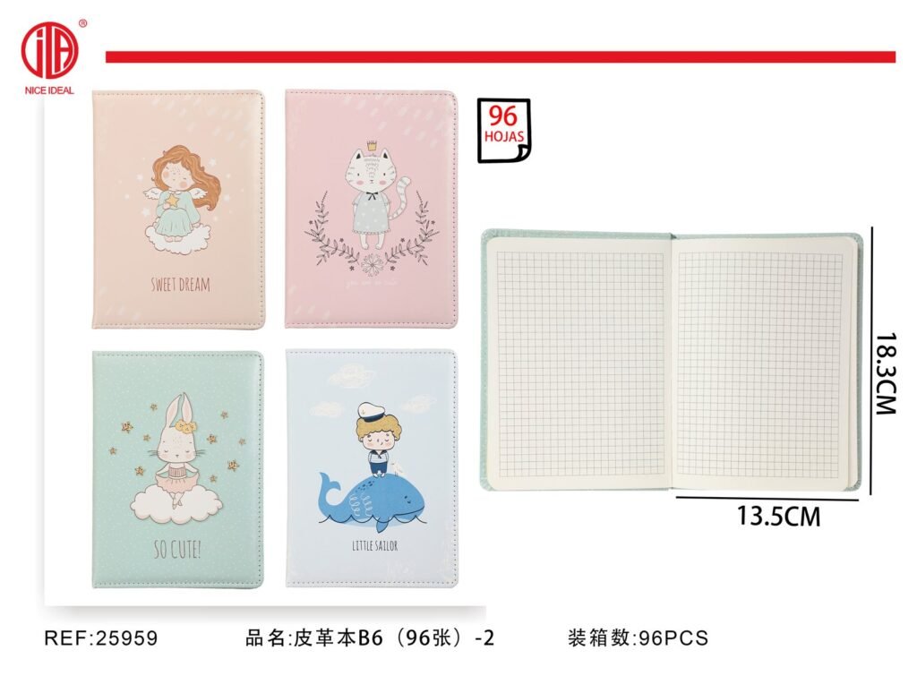 Cuaderno de cubierta de cuero B6 96Hoja -2