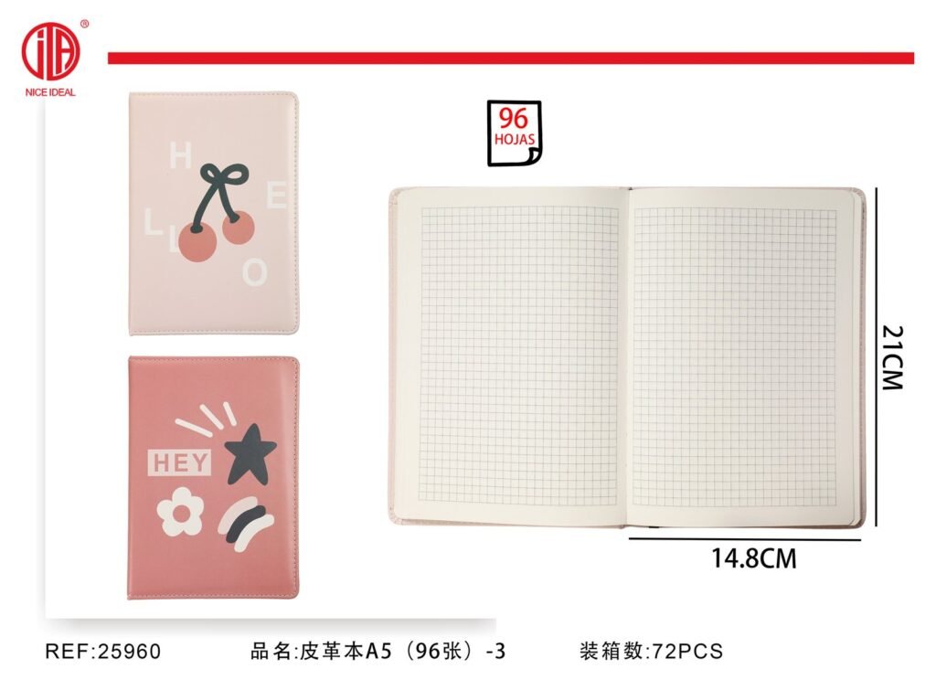 Cuaderno de cubierta de cuero A5 96Hoja -3