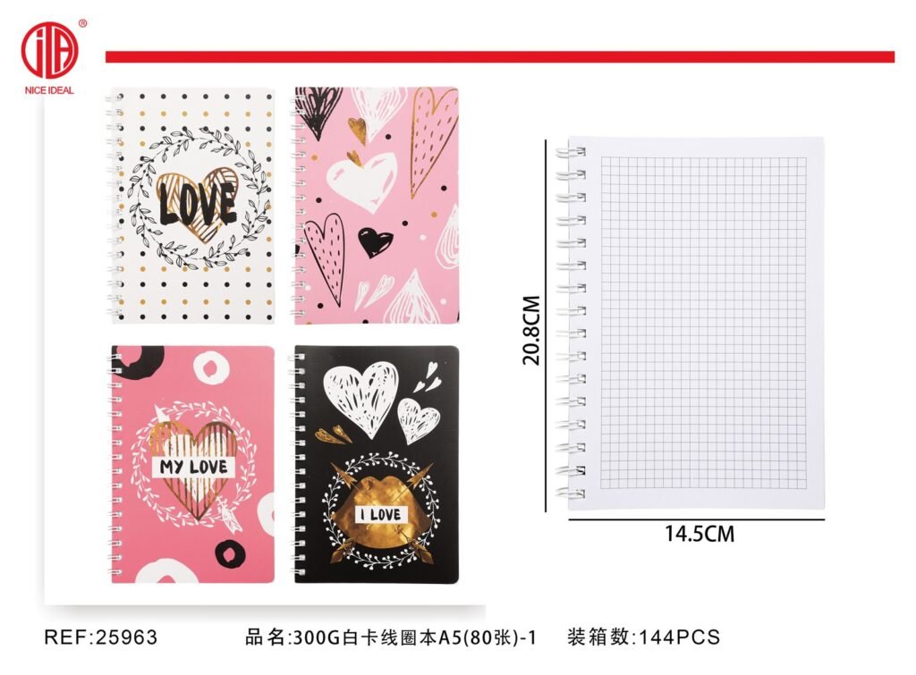 Cuaderno de enrollado 300g tamano A5 Hoja 80