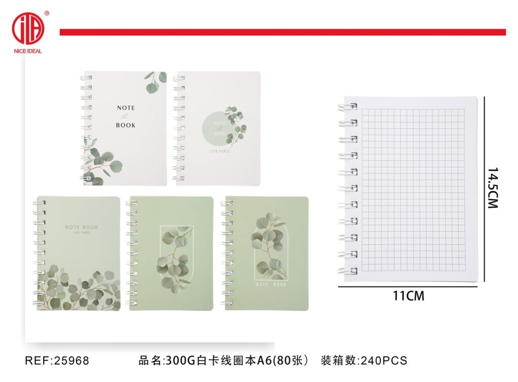 Cuaderno de enrollado 300g tamano A6 Hoja 80