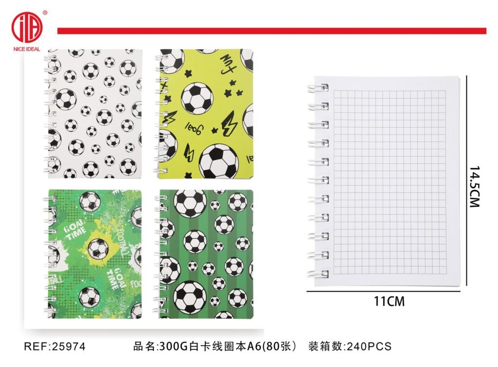 Cuaderno de enrollado 300g tamano A6 Hoja 80