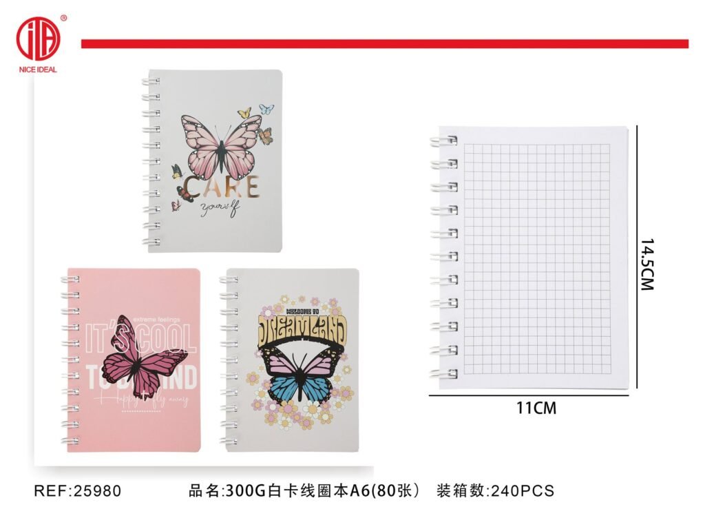 Cuaderno de enrollado 300g tamano A6 Hoja 80