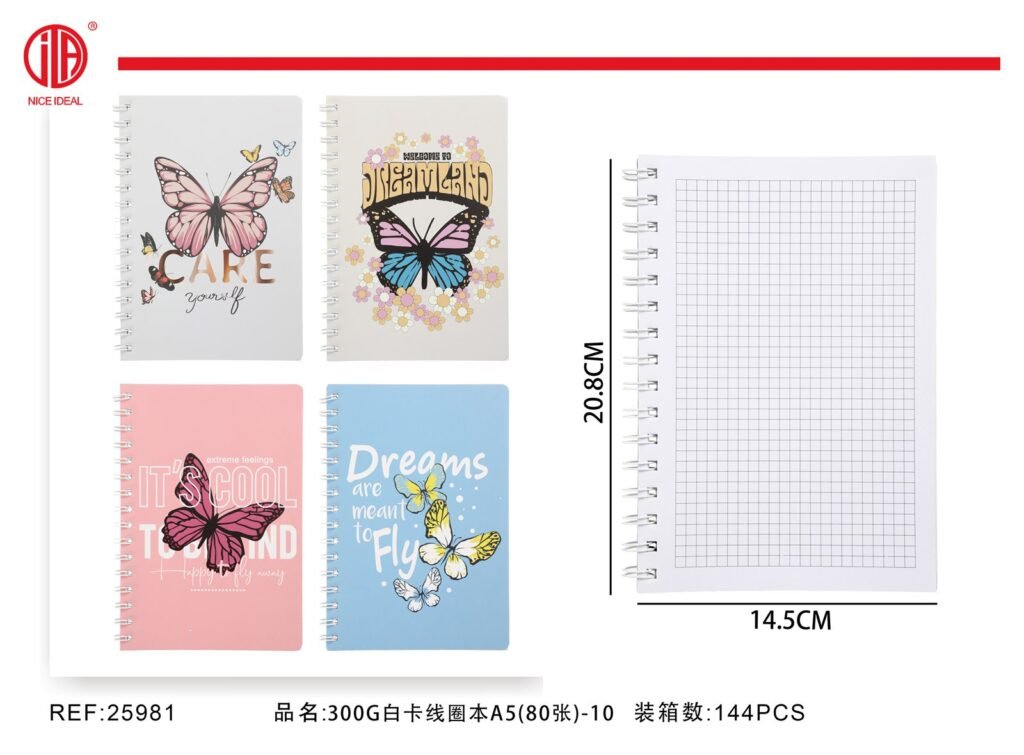 Cuaderno de enrollado 300g tamano A5 Hoja 80