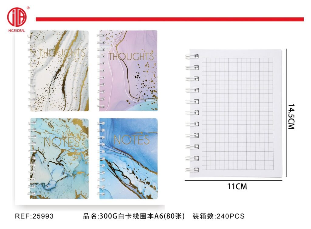 Cuaderno de enrollado 300g tamano A6 Hoja 80