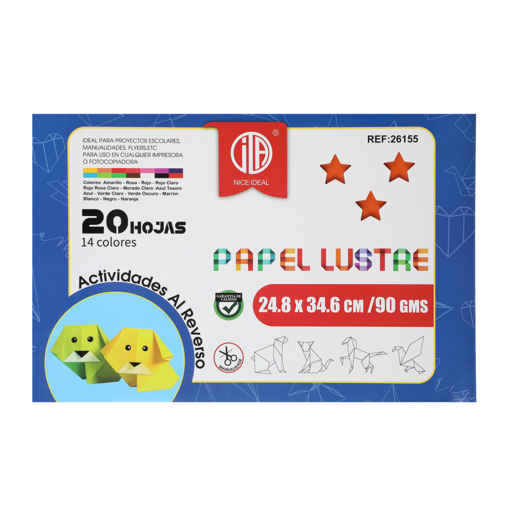 Papel Lustre 24.8x34.6cm 20hojas 90g