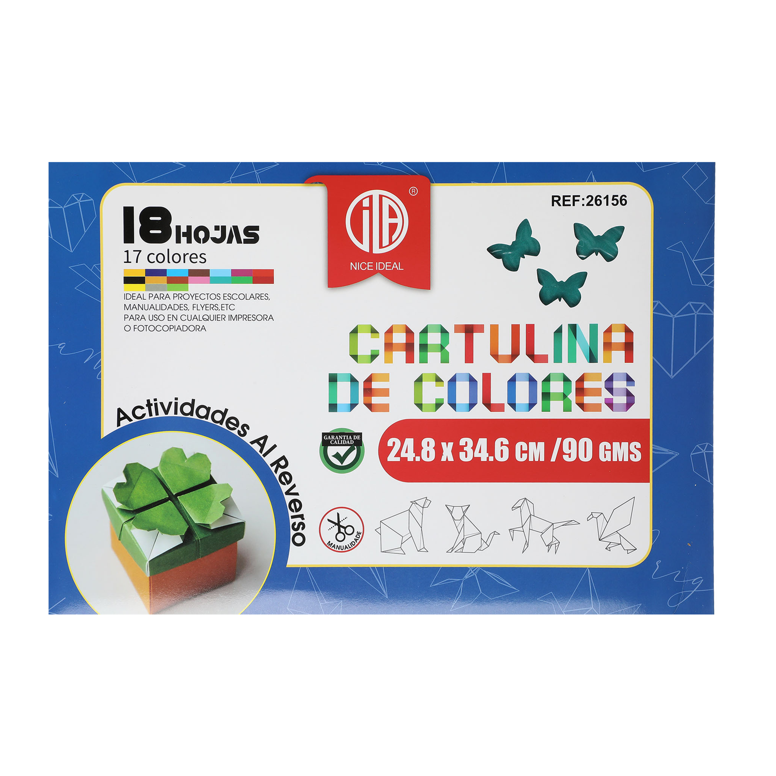 Cartulina de Colores 24.8x34.6cm 18hojas 90g