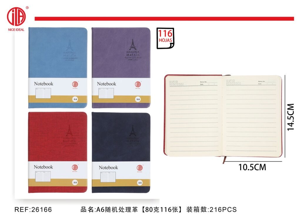 Cuaderno de notas A5 80g 116 Hojas