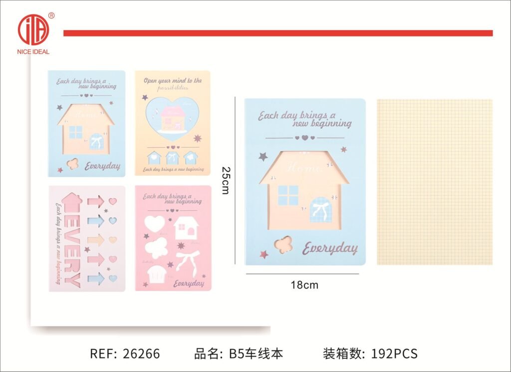 Cuaderno borde hilo modelado 25*18