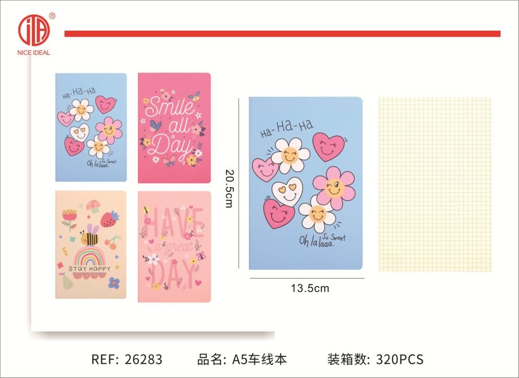 Cuaderno borde hilo modelado 3D 20.5*13.5