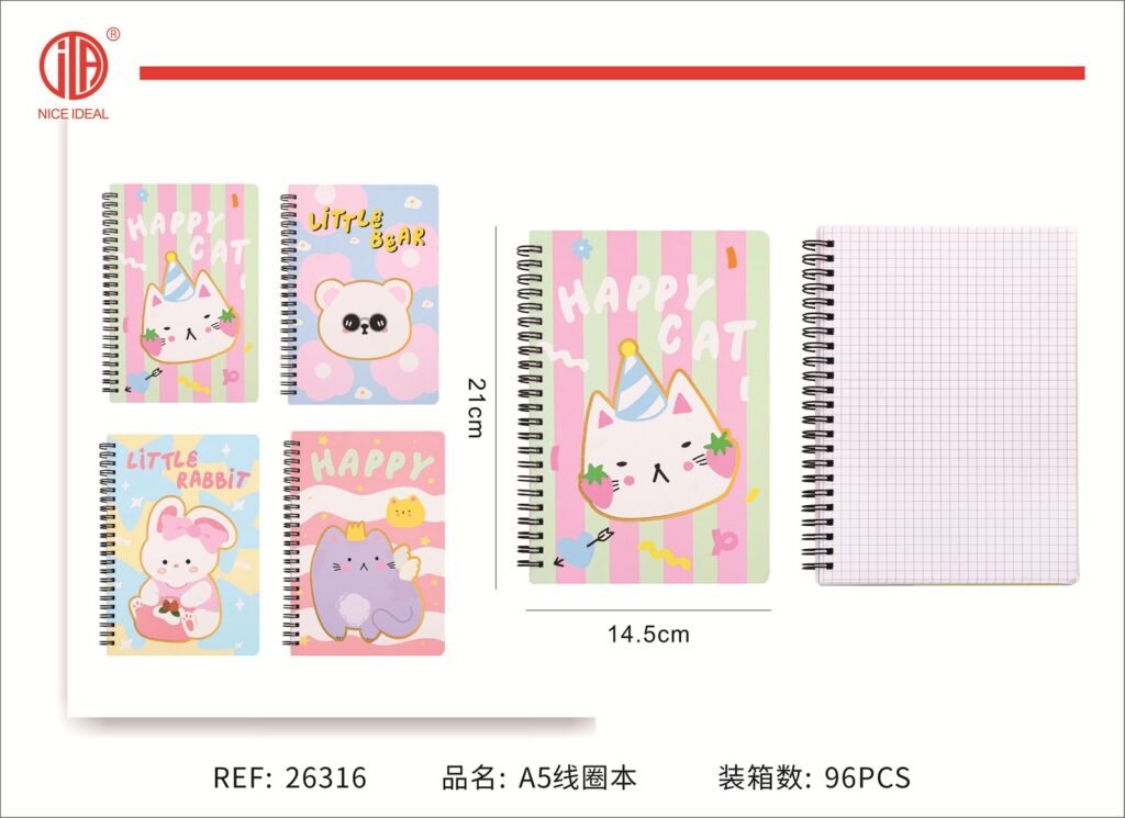 Cuaderno borde bobina 21*14.5