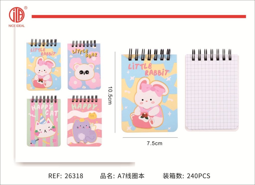Cuaderno borde bobina 10.5*7.5